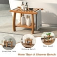 thumbnail image 2 of Giantex Teak Shower Bench Seat, Small Shower Stool, Wooden Bathroom Bench, 2 of 7