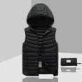 thumbnail image 1 of Chaqueta de plumón para hombre sin mangas desmontable con capucha invierno ligero color sólido-xinhan, 1 of 4