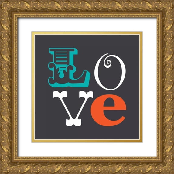 Robinson, Tamara 12x12 Gold Ornate Wood Framed with Double Matting Museum Art Print Titled - Love