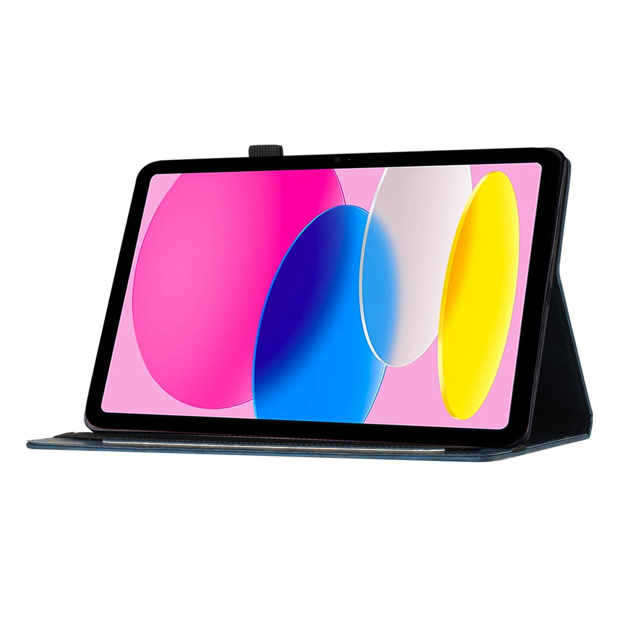 Dteck Folio Case for iPad Pro 13 Inch 2024, iPad Pro 13 (M4) Case PU Leather Embossed Butterfly & Cat Pattern Card Holder Folio Cover with Pencil Holder, Multi-Angle Viewing Stand,Blue