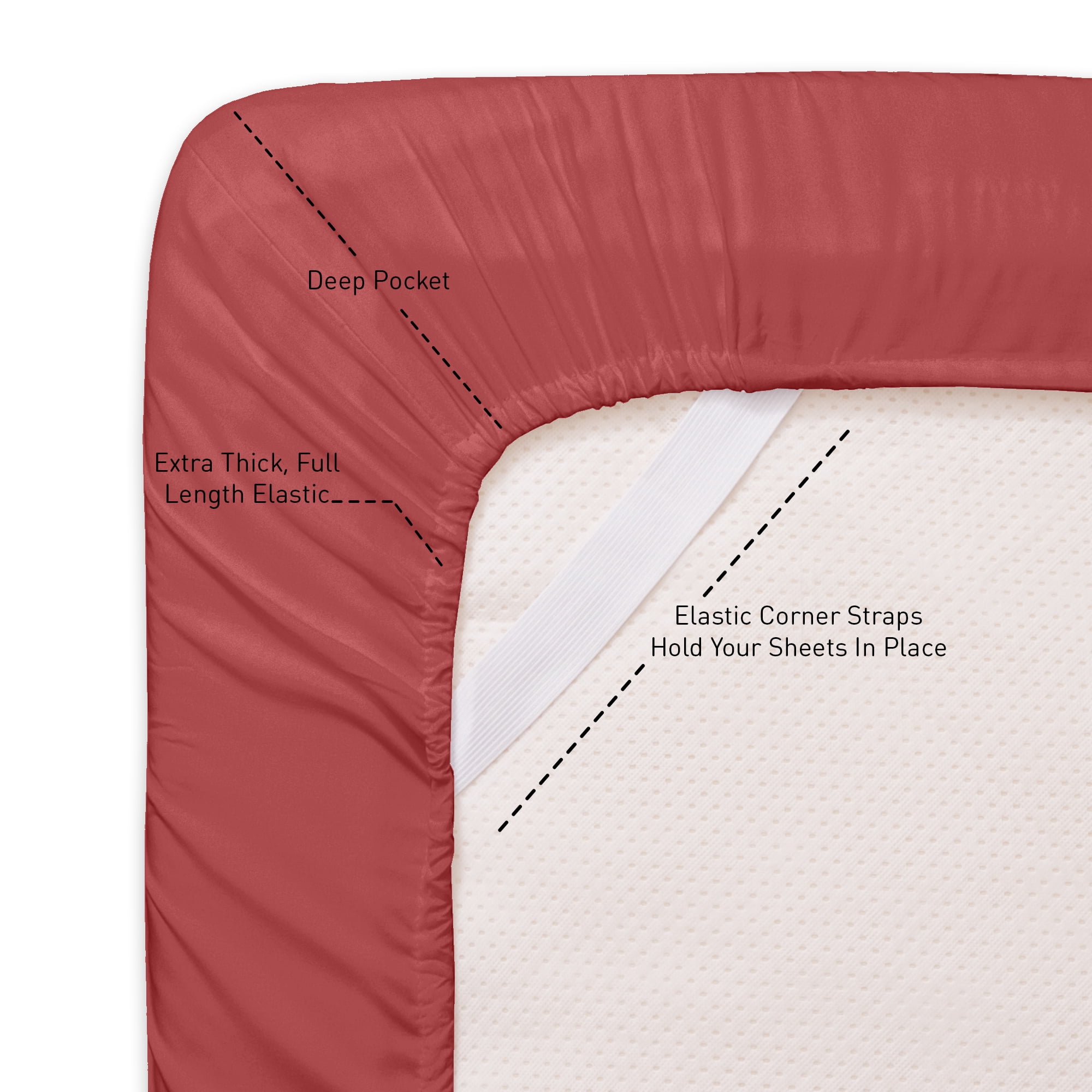 Sweet Home Collection 1800 Series Bed Sheets - Extra Soft Microfiber Deep Pocket Sheet Set - Burgundy, Twin XL