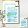 thumbnail image 2 of Aquarelle de Bleu Abstrait et Vert - Toile Encadrée Moderne, 2 of 3
