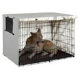thumbnail image 3 of Fakrich Collapsible Dog Crate Cover,Durable Windproof Polyester Pet Kennel Oxford Fabric Covers,Breathable Blackout Cover for 1/2/3 Door Dog Cage (31" L x 20" W,Grey), 3 of 8