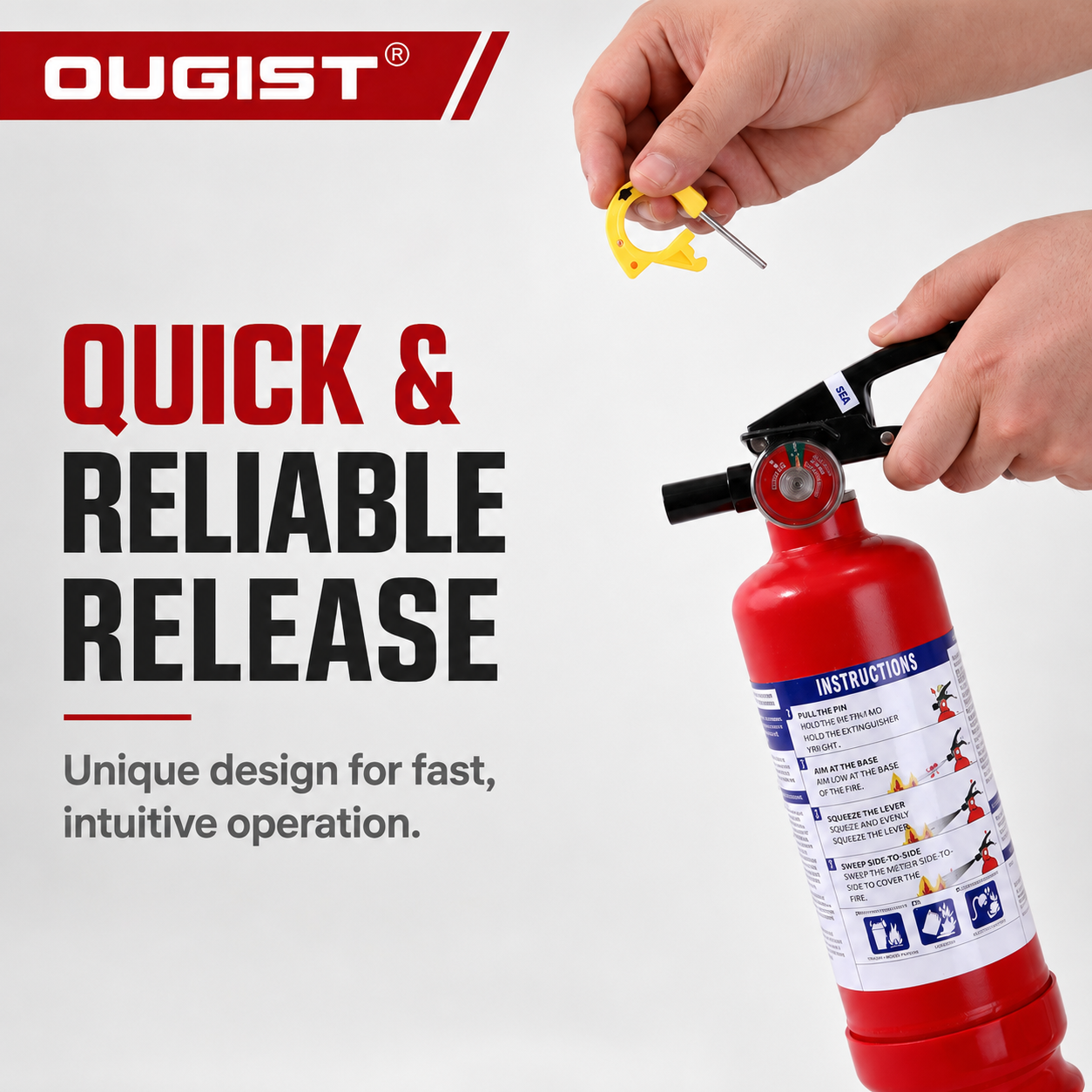Ougist 2.5 lb ABC Fire Extinguisher with Wall Mount Bracket photo 2