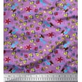 thumbnail image 1 of Soimoi Silk Fabric Fish,Mermaid & Starfish Ocean Print Fabric by The Yard 42 Inch Wide, 1 of 1