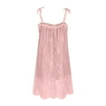 thumbnail image 5 of Lovskoo 2024 Women Lace Nightgown Spaghetti Strap Cami Sleeveless Chemise Sleepwear Sleep Dress Pink, 5 of 7