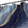 thumbnail image 3 of Blue Green Gold Marble Pattern Shower Curtain 36"x72" ,Bathroom Decorative Shower Curtains Set with 12 Hooks,Modern Waterproof Washable Shower Curtain, 3 of 6
