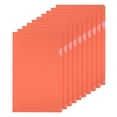 thumbnail image 1 of Uxcell L Type Folders 10 Pack A4 Plastic File Project Pockets Clear Paper Document Jacket Sleeves Red, 1 of 5