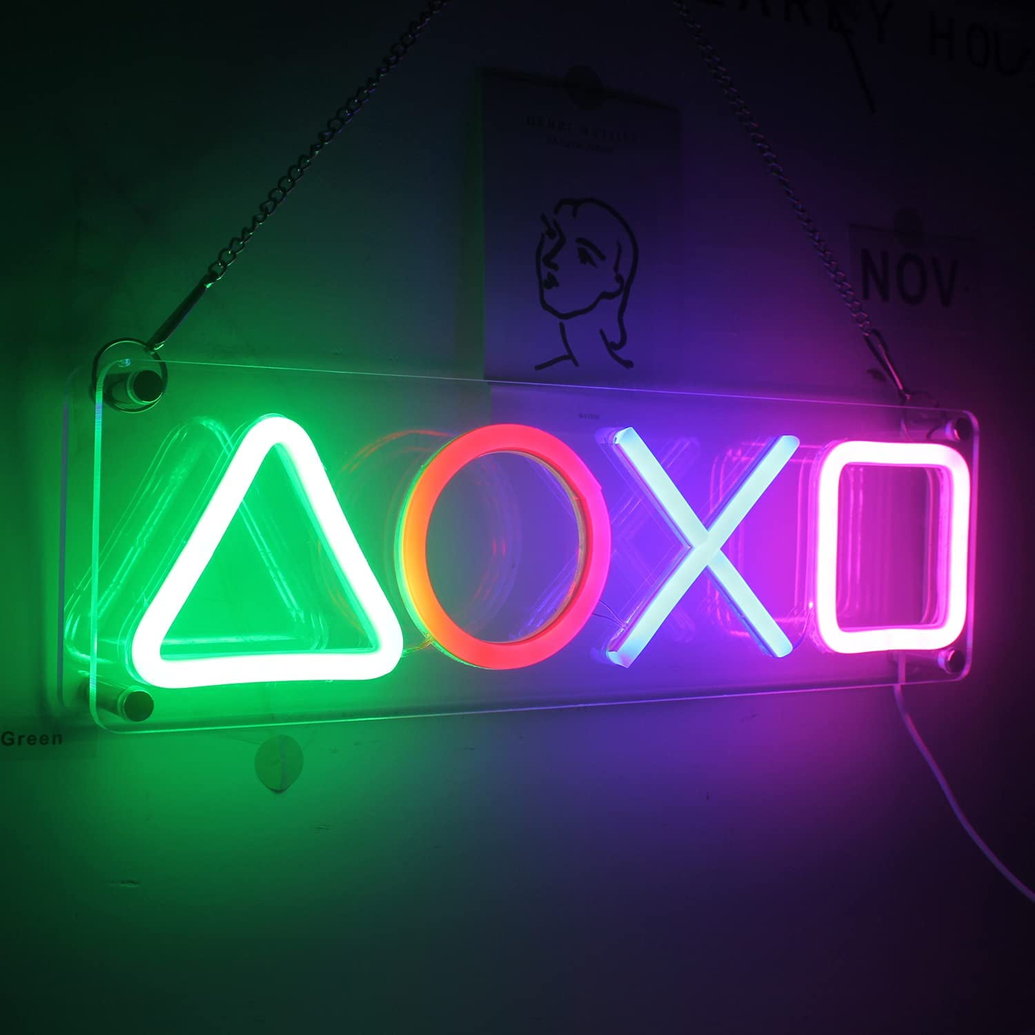 Icon Lights Playstation Icons Light Playstation Neon Sign with USB/Switch Decor Lamp Acrylic Atmosphere,Game Room Decor,Bar Game Room Lighting (Colorful Symbol) | Walmart Canada