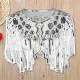 thumbnail image 2 of GDREDA Châle Rétro pour Femme, Robe de Soirée à Paillettes, Petit Châle Veste Coupe-Vent pour Occasions Élégantes Argent, Taille Unique, 2 of 3