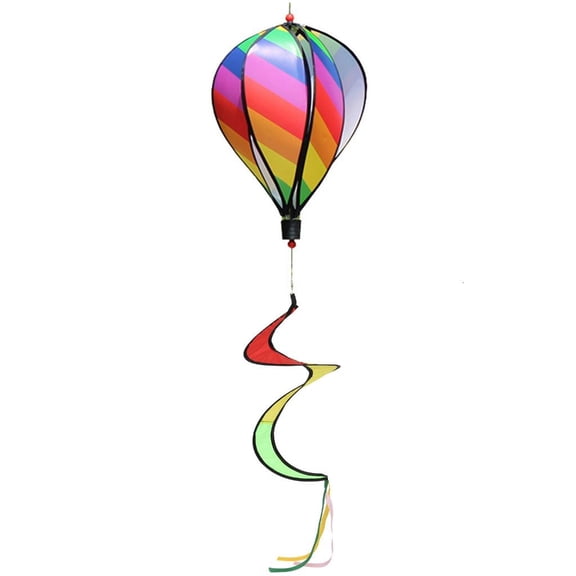 LICEWO Hot Air Balloon Wind Spinner Colorful Sequins Striped Hanging Wind Spinners Spiral for Indoor Outdoor Garden Yard Decor