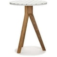 thumbnail image 3 of Adore Decor Amari Round Side Table with Brass Inlay Top White, 3 of 8