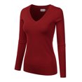 thumbnail image 2 of JJ Perfection Women's Long Sleeve V-Neck Pullover Sweater with Plus Size, 2 of 3