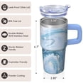 thumbnail image 3 of 20oz Geometric Double Wall Tumbler with Handle and Straw, Stainless Steel Insulated Travel Coffee Mug Leak Proof, 3 of 5