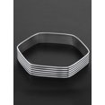 thumbnail image 2 of ELYA Jewelry Women's Striped Hexagon Steel Bangle Bracelet (12mm Wide), 2 of 4