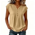 thumbnail image 6 of Sheghy Cotton Tank Top Women 100%Cotton Linen Blend Sleeveless Tee, Casual Fashion Summer Tank Top Khaki S, 6 of 9
