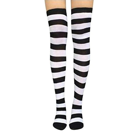 

Jpgif Women Knee High Socks Striped Women s Long Socks Harajuku Thigh High Socks For Girls Plus Size Stockings