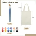 thumbnail image 5 of 24 Pcs Mini Blank Canvas Tote Bags for DIY,Reusable Handbags for Little Ones,Grocery Bags with 12-color Acrylic Paint Set,Small Sack Goody Bags for Arts & Crafts, 5 of 6