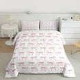 thumbnail image 2 of Manfei Girls Princess Bow Bedding Comforter Set, Cartoon Love Heart Print Twin Comforter Sets, Kawaii Pink Bowknot Reversible Bedding Set, Luxury Bedroom Decor, 2-Piece, 2 of 8