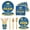 Blue, variant on Stcomart Graduation Plates and Napkins Party Supplies,Class of 2025 Congrats Grad Disposable Tableware Set Include Paper Plate Napkin Cup Knife Spoon for Congrats Grad Party Decoration,Blue