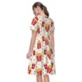 thumbnail image 2 of Bixox Robe d'Été à Manches Courtes pour Femmes Robe Ample Longueur Genou avec Poches-Maïs Soufflé, 2 of 7