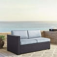 thumbnail image 2 of Crosley Furniture KO70129BR-MI Biscayne Outdoor Wicker Single-Arm Loveseat, Brown with Mist Cushions, 2 of 8