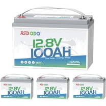 Redodo 12V 100Ah LiFePO4 Battery, Low Temperature Protection, Trolling Motor Battery Group 31 Lithium Battery Built in Upgraded 100A BMS, Ideal for Marine, Boat, RV, Solar and Off Grid 4 Pack