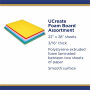 Pacon Acid-Free Foam Board, 20 x 30 Inches, 3/16 Inch Thickness, Assorted Colors, Pack of 10