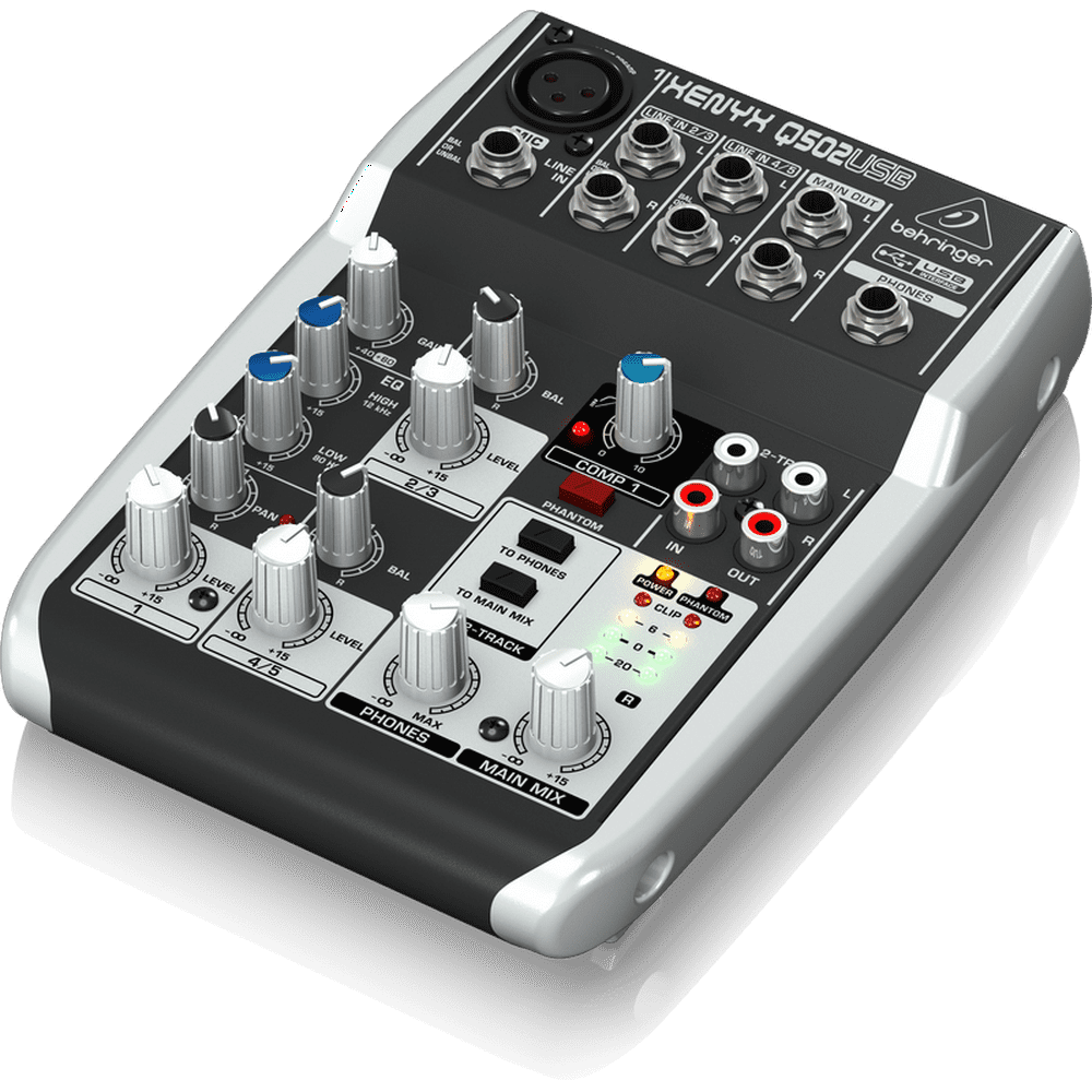Q502USB 5Input 2Bus USB Audio Interface Mixer w/ XENYX Mic Preamps