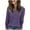 Purple, variant on Diufon Womens Casual Sweaters Fall Solid Color Knit Blouses V Neck Long Sleeve Pullover Top