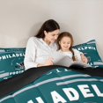 thumbnail image 5 of jejeloiu Philadelphia Sports City Bedding Comforter Set,American Rugby City Twin Comforter Sets,Green Rugby Helmet Bedding Set For Boys Teens,Super Cozy Room Decor Reversible,2-Piece, 5 of 7
