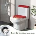 thumbnail image 4 of HELLHERO Christmas Reindeer Pattern Toilet Covers Set Machine Washable for Gift Easy Care Round Toilet Lid Dust Cover, 4 of 8