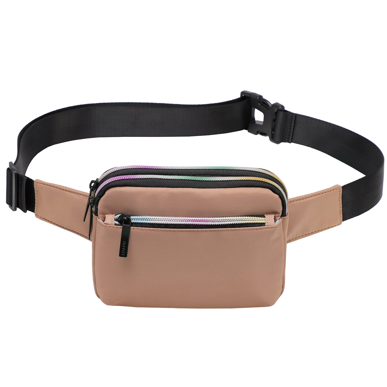 TINYAT Belt Bag for Women Nylon Fanny Pack 3-zipper Pockets Casual Bum ...