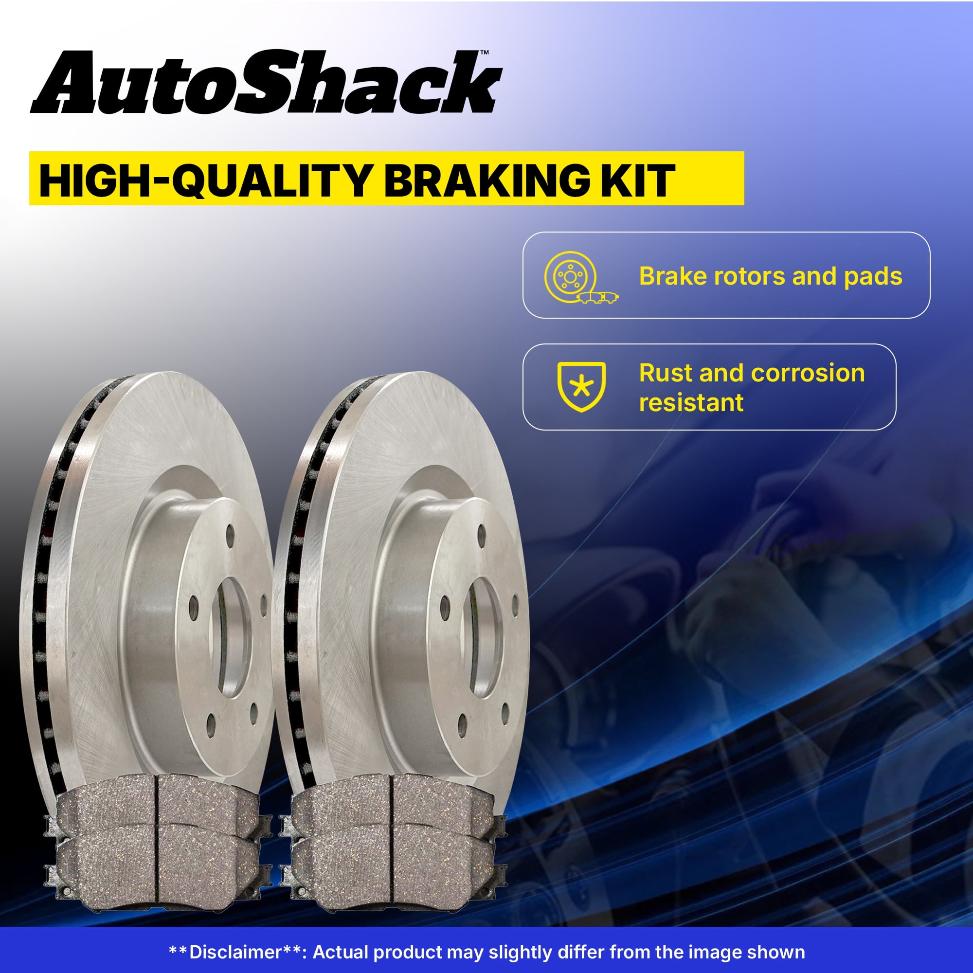 AutoShack Front Brake Rotors & Ceramic Pads for Buick, Pontiac & Chevrolet, LeSabre 2000-2005 Century 1997-2005 Grand Prix 1997-2003 Venture 1997-2005, FWD V6 3.1L 3.4L 3.8L - 10.94" (278 mm), 5-Lug