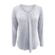 thumbnail image 3 of MHFRRA Camisetas de Mujer de Manga Larga Holgadas para Primavera y Otoño con Diseño Plisado Gris Claro, 3 of 3