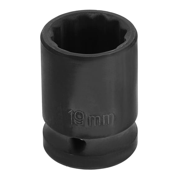Uxcell 1/2" Drive 12 Points Socket 19mm Metric CR-V Steel Shallow Impact Socket