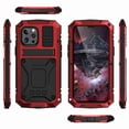 thumbnail image 2 of Dteck iPhone 13 Pro Max 5G Metal case with Kickstand Screen Protector Case Sturdy Military Armor Durable Full Body Heavy Duty Shockproof Drop Tested Outdoor Case for iPhone 13 Pro Max (Red), 2 of 8