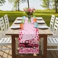 thumbnail image 4 of Table Runners 70 Inches Long Dress Scarves, Valentine's Day Farmhouse Coffee/Dining/Kitchen Table Decor, Holiday Table Runner, Romantic Love Roses Truck Ombre Pink 13x70 Inch, 4 of 9