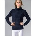 thumbnail image 3 of Suéter de mujer, jersey de cuello alto acanalado, ropa de otoño e invierno, manga larga, cálido, de punto, moda informal, 2024, 3 of 5