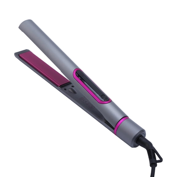Hair Straightener and Curler 2 in 1, Flat Iron with Digital Display & Adjustable Temp 100-230°C, Ceramic Floating Plate Hair Straightener for All Hair Types, Auto Shut-Off, Grey