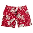 thumbnail image 2 of Jewelreauty Father's Day Men Hawaiian Beach Shorts Floral Drawstring Elastic Waist Casual Summer Shorts, 2 of 8