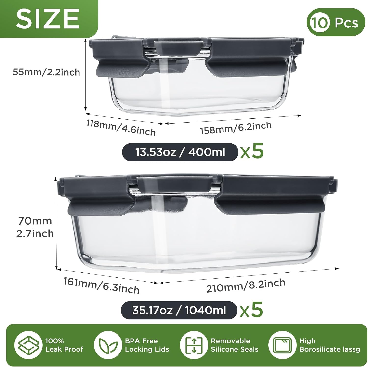 Ziploc 1.5 Pt Small Square Food Containers With Snap Lids – 4-Pack, Airtight, Freezer & Dishwasher Safe