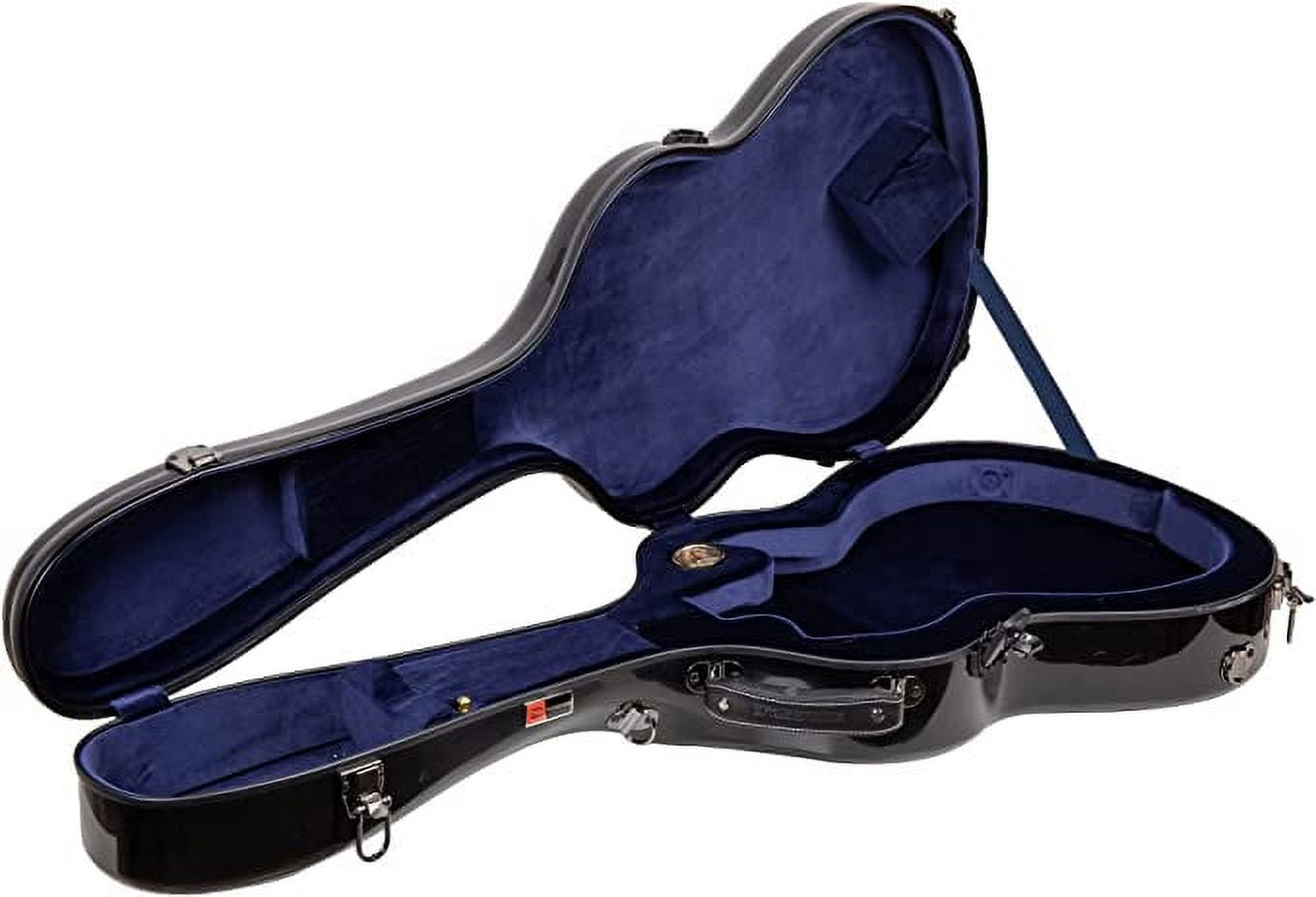 Crossrock Hard Shell Fiberglass Case for Les Paul Guitar with Backpack Straps in Black