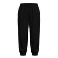 thumbnail image 3 of Lmueinov 2026 Women's 100% Corduroy Elastic Waist Cropped Jogger Pants, Side Pockets Loose Fit Soft Casual Capri Lounge Walking Trousers S-2XL, 3 of 8