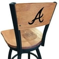 thumbnail image 2 of Black Atlanta Braves 25" Wood Swivel Laser Engraved Counter Stool, 2 of 2