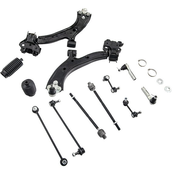 maXpeedingrods 12 PC Front Suspension Kit for Honda CR-V 2007-2011, 2 Lower Control Arm Kit with Ball Joints, 4 Sway Bar End Links, 4 Inner Outer Tie Rod Ends, 2 Tie Rod Boots Bellows