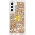 thumbnail image 2 of Glitter Clear Sparkly Bling Case for Samsung Galaxy S23 5G for Women Girls, Flowing Liquid Quicksand Cover with Diamond Ring Holder Case for Samsung Galaxy S23 5G  Gold, 2 of 14