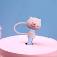 thumbnail image 3 of Silicone Straw Cover Cap, Reusable Dustproof Drinking Straw Topper, Soft Decorative Straw Tip Lid, Protective Accessory for Cups and Tumblers, G, 3 of 3