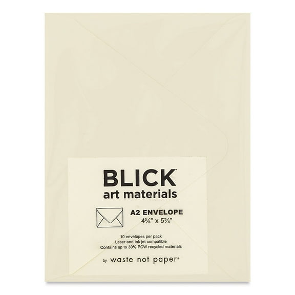 Blick Cards and Envelopes - A2 Envelope, Soft White, 4-3/8" x 5-3/4", Pkg of 10
