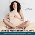 thumbnail image 4 of Posh Home Jersey Knit Sheet Set 4-Piece Breathable & Soft Sheets - Includes Flat Sheet, Fitted Sheet, & 2 Pillowcases - Queen Sheets, Ivory, 4 of 9